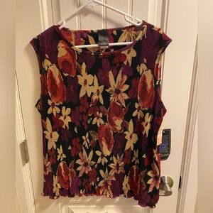 NWT JTB Top XL Floral Stretch Blouse Sleeveless Shirt Nordstrom